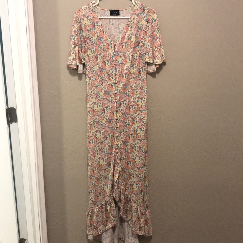 VICI Collection Full Length Floral Dress